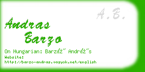 andras barzo business card